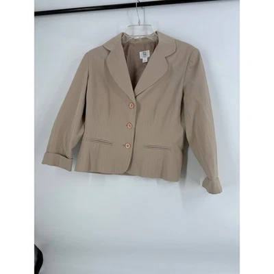 Chaqueta Blazer Apt 9 Para Mujer Beige Rayas Elastizada Talla 8 Informal de Negocios Foto 1 de 4