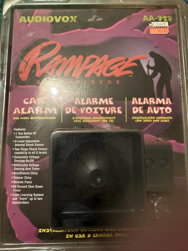 Audiovox Car Alarm Rampage Vintage AA-929 Installation Kit - Image 1 of 1