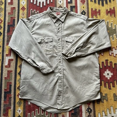 1950s 60s Dickies Cotton Twill Button Up Work Shirt Sz 16.5 - Large - Image 1 of 4