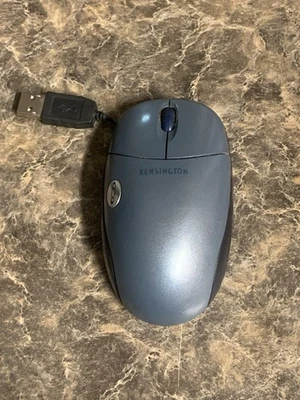 Kensington PocketMouse Pro Wired USB Optical Mouse Model 72116 Gray Vintage PC - Image 1 of 4