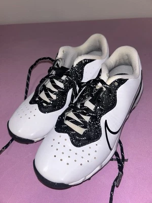 Nike Diamond Baseball Cleats Shoes Youth Size 2Y White Black Fastflex Athletic - Image 1 of 4