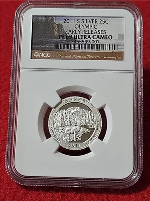 2011-S OLYMPIC N.P. SILVER QUARTER NGC PF 69 UC EARLY RELEASES    #T5766 - Image 1 of 2