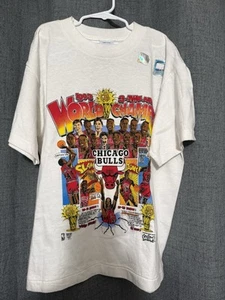 DS Vintage Chicago Bulls Shirt Kids M 10-12 Salem Sportswear 1993 NBA Champions - Picture 1 of 6