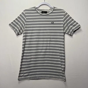 Fred Perry Striped Tee Kurzarm T-Shirt Herren Gr. Large Grau Weiß Freizeit T - Bild 1 von 8
