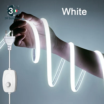 Striscia LED 220V Autoadesiva Con Dimmer COB Impermeabile Strisce LED Nastro Fle - Immagine 1 di 4