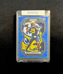 Bryce Underwood Prizm Blue Laser Wolverine Jersey Art 1/1 - Created By Shine - Picture 1 of 2