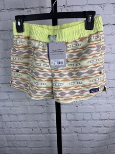 NWT Patagonia Girls' Costa Rica Baggies Tea Green Peach Size XL - Picture 1 of 4