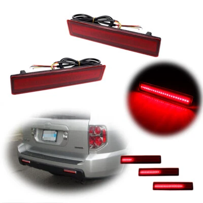 Luz antiniebla de señal de freno trasero reflectores LED rojos izquierda+derecha para Honda Pilot 2006-08 Foto 1 de 4