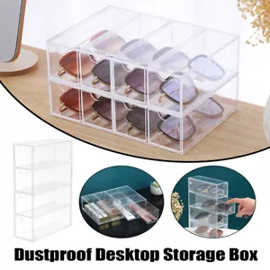 Stackable Acrylic Glasses Sunglasses Display Box Four Layer Drawer Storage AU - Picture 1 of 12