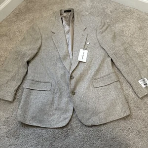 Vintage Guy Laroche Tan 100% Silk Sport Coat Jacket Blazer 44R - Picture 1 of 13