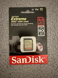 Tarjeta de memoria Sandisk 64 GB 90 MB/s clase 10 UHS 3 Extreme SDXC I - Imagen 1 de 2