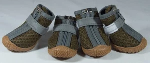 Hundeschuhe Gummihose einfaches An- und Ausziehen Reißverschluss braun grau - Bild 1 von 6