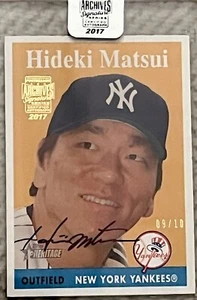 Hideki Matsui 2017 Topps Archives Signature automático 9/10 - Imagen 1 de 4