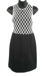 DVF Diane von Furstenberg Womens Caught Up Sheath Dress Size 6 Black Ivory $498 - Picture 1 of 9