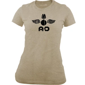 Women's Officially Licensed Navy Aviation Ordnanceman (AO) Rating Badge T-Shirt - Picture 1 of 5