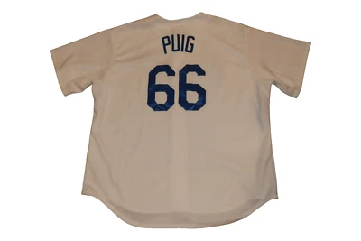 Majestic Los Angeles Dodgers Yasiel Puig White Blue Stitched Baseball Jersey 2XL - Image 1 of 4