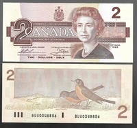 Canada $2 (1986) - QE II PORTRAIT - UNC BANKNOTES  ✹DH L14✹