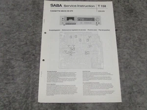 Schaltplan Service Manual für Cassetten Tape Deck SABA CD270 - Afbeelding 1 van 1