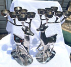 Pair VTG Silver Plated Reindeer Antler 6 Tea Candle Christmas Candelabra 13?