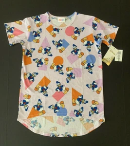 LuLaRoe Kids Gracie T Shirt Size 8 Disney Donald Duck Geometric Pattern  - Picture 1 of 4