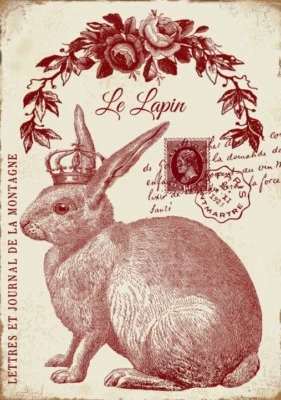 BÜGELBILD-Vintage-Shabby-Nostalgie-Hase-Ostern-Easter-3227 - Bild 1 von 2