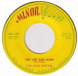 DIXIE DRIFTERS “Lies, Lies And Alibis” MINOR (1959) - Picture 1 of 2