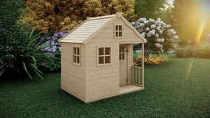 Kinderspielhaus Spielhaus Garten Kinderhaus - 156x117cm Holzhaus "Benjamin" L3 - Bild 1 von 6