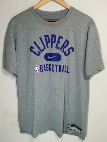 Los Angeles Clippers NBA Nike Authentics Dri-Fit Short Sleeve Gray Shirt Mens XL Cover