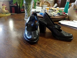 MUJER CLARKS CUERO NEGRO MARY JANE ZAPATOS DE SALÓN TACÓN ALTO TALLA 8 FABULOSO ESTADO - Imagen 1 de 8