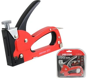 Dekton Metal Compact Hand Staple Gun Tool 100 Staples Upholstery Carpet Padding - Picture 1 of 3