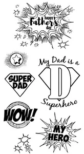 SET FRANCOBOLLI TRASPARENTI MIGLIOR PAPÀ DEL MONDO SIZZIX papà timbratura cardmaking scrapbooking - Foto 1 di 2