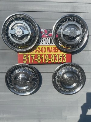 1962-65  Chevrolet Corvair 14” set 4  Wire  Spinners Very Nice Original.Gm Rare - Image 1 of 4