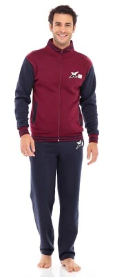 Conjunto de chándal para hombre con cremallera polar pantalones deportivos correr ropa deportiva suéter Foto 1 de 2
