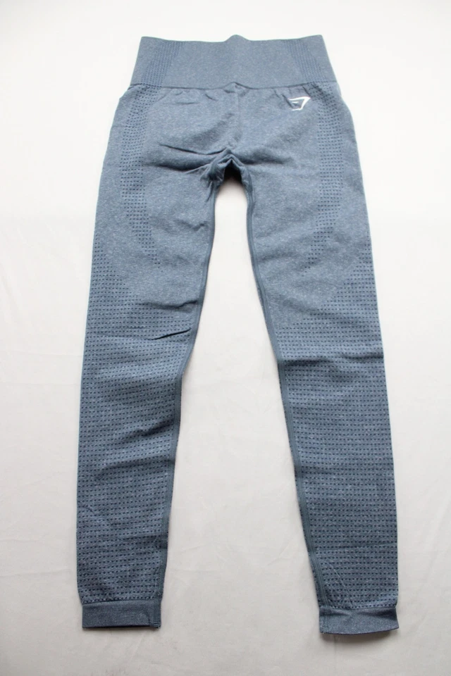 Gymshark Seamless Leggings Blue Women’s Size S High Waist Textured