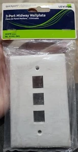 New Leviton White Large Midway Quickport 3-Port Flush Mount Wallplate 41091-3W1 - Picture 1 of 1