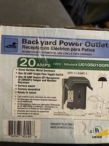 GE 20 Amp Backyard Outlet with Switch and GFI Receptacle U010S010GRP - Picture 1 of 5