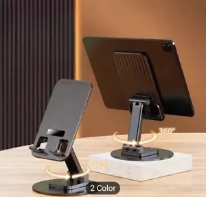 360° Rotating Folding Metal Phone Desktop Holder Tablet Desk Stand Portable - Picture 1 of 7