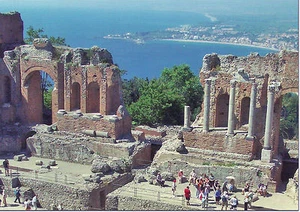 CARTOLINA SICILIA SICILY POSTCARD TAORMINA TEATRO GRECO - Imagen 1 de 1