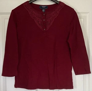 Chaps Denim Petite Ladies Red Top Size P m/m/m. Ref00006 - Picture 1 of 3