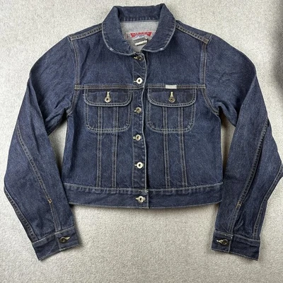 Chaqueta Silver Jeans Co Mujer Azul Medio Denim Camionero Botón Delantero Y2K Motociclista Foto 1 de 4