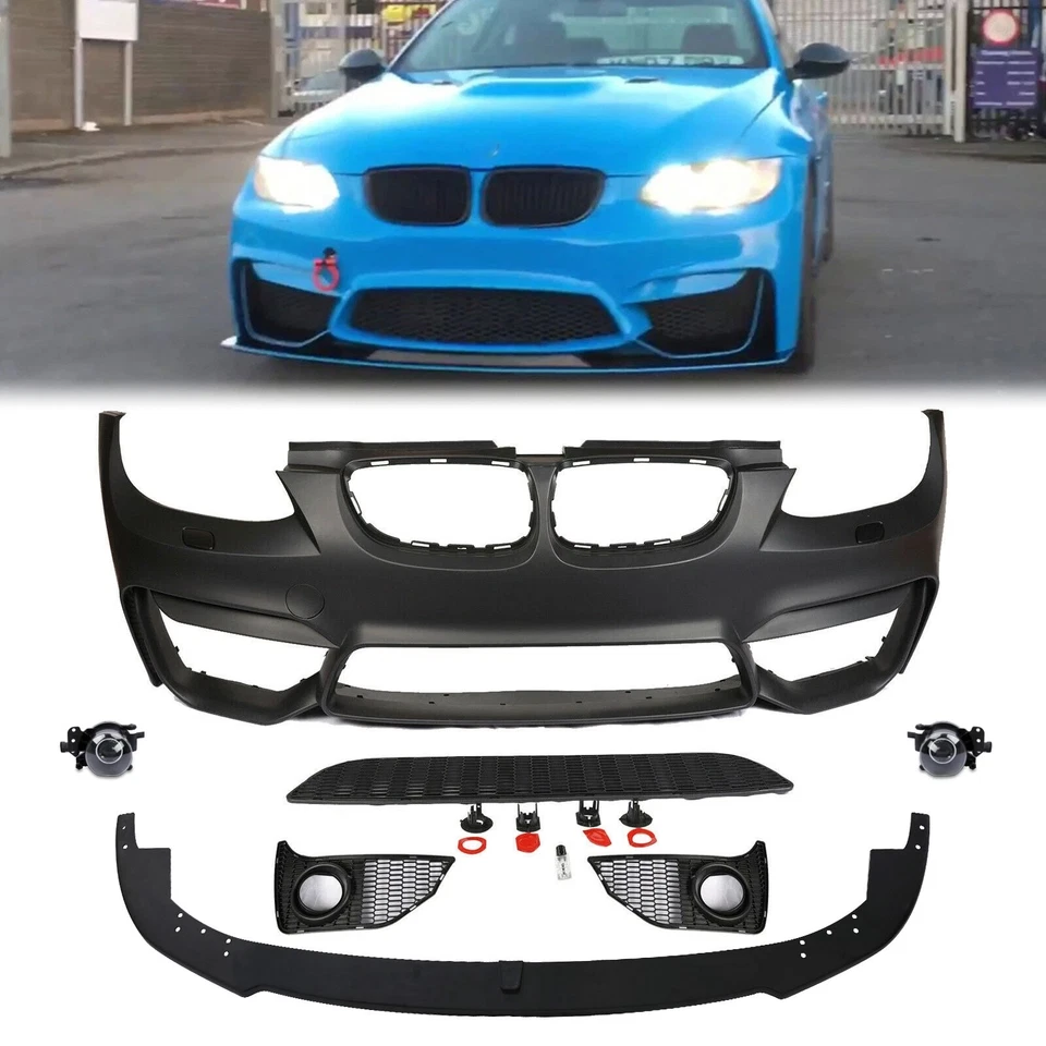 Front Bumper Conversion W/Fog/Lip For BMW 3 Series E92 E93 Fit M4Style 2006-2009 Foto 1 de 4