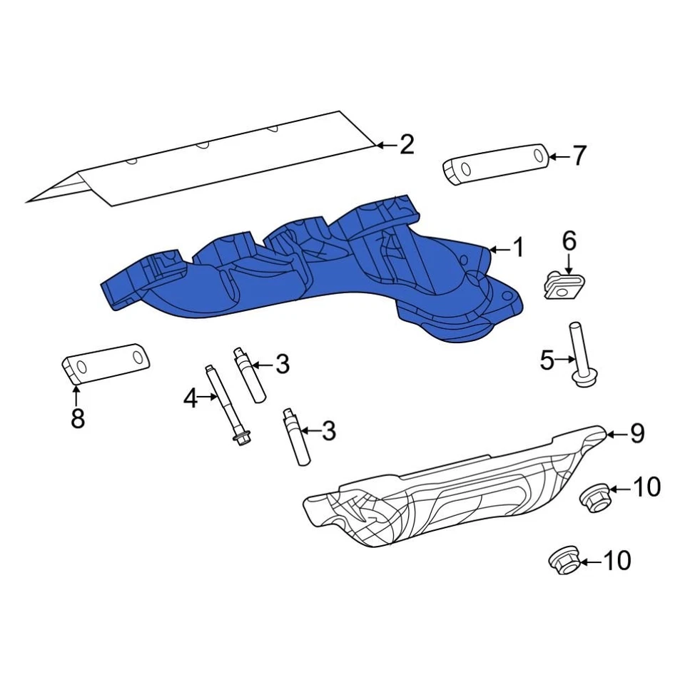 For Ram 1500 2022-2024 Ram 53011189AE Left Exhaust Manifold - Image 1 of 1