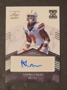 2021 Leaf Ultimate Draft Andre Cisco RC Autograph Card /99 #BA-AC1 - Picture 1 of 2