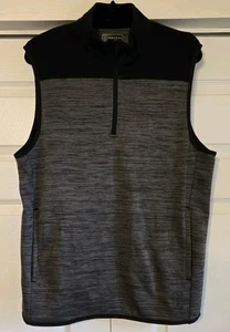 PGA Tour 1/4 Zip Vest Mens M Charcoal Sleeveless Golf Style Pockets  - Picture 1 of 6