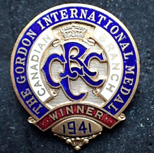 Curling WINNER Pin -The Gordon International Medal 1941 Winner - Canadian Branch