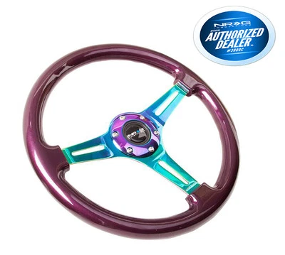 Volante NRG clásico madera grano 3 radios centro neocromático ST-015MC-PP Foto 1 de 2