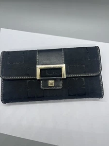 Vintage Liz Claiborne Ladies Wallet 90’s Retro Black Signature Fabric Nice - Picture 1 of 8
