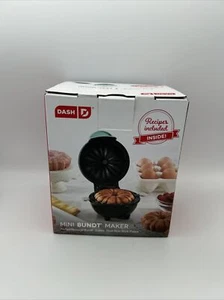 Dash Aqua *Mini Bundt Cake Maker* With Recipe Booklet Non-Stick Plates Gift New - Picture 1 of 5
