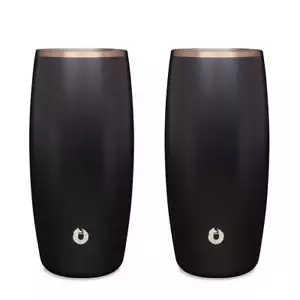 Stainless Steel Beer Glass Set, Set of 2 - Black - Picture 1 of 4