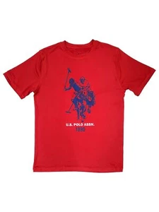 U.S. Polo Assn. Boys Red & Blue UPF 50 Rash Guard Swim Shirt - Picture 1 of 1